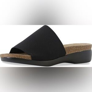 Munro Black Cork Sole Sandals